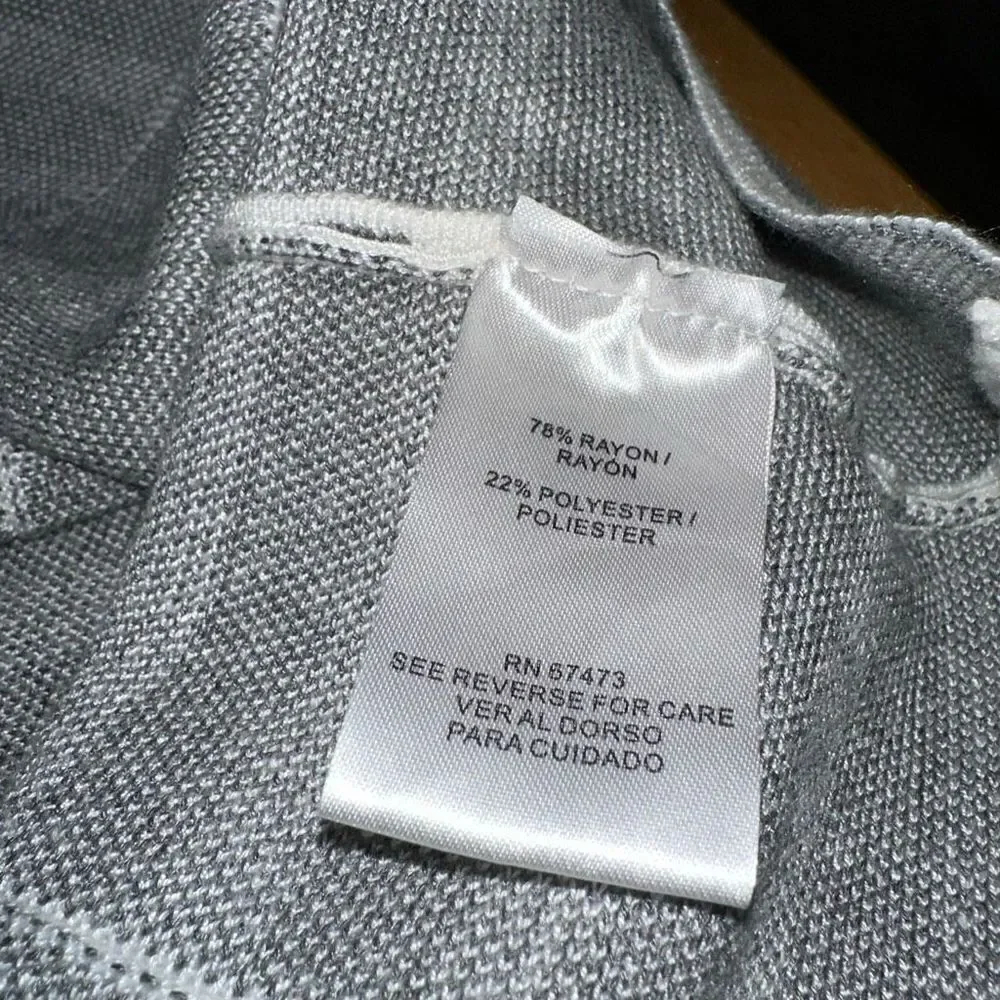 Danny and Nicole Womens‎ L Gray & White Striped Modern Fit n Flare Sweater Dress